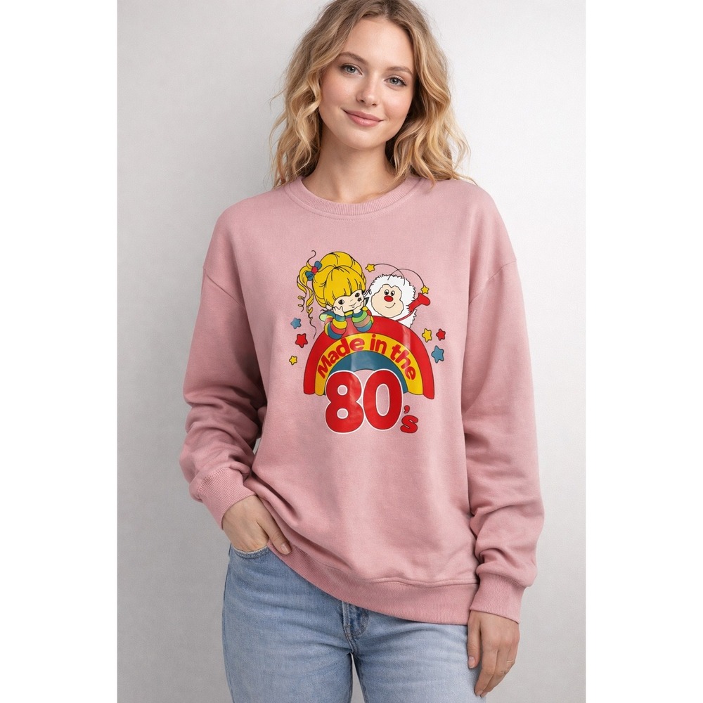 Rainbow Brite "Made in the 80s" Graphic Pink Crewneck Sweatshirt Women's Size XL